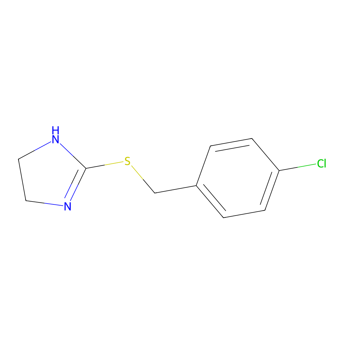 2-{[(4-chlorophenyl)methyl]sulfanyl}-4,5-dihydro-1H-imidazole molecular structure, CAS 500352-70-5