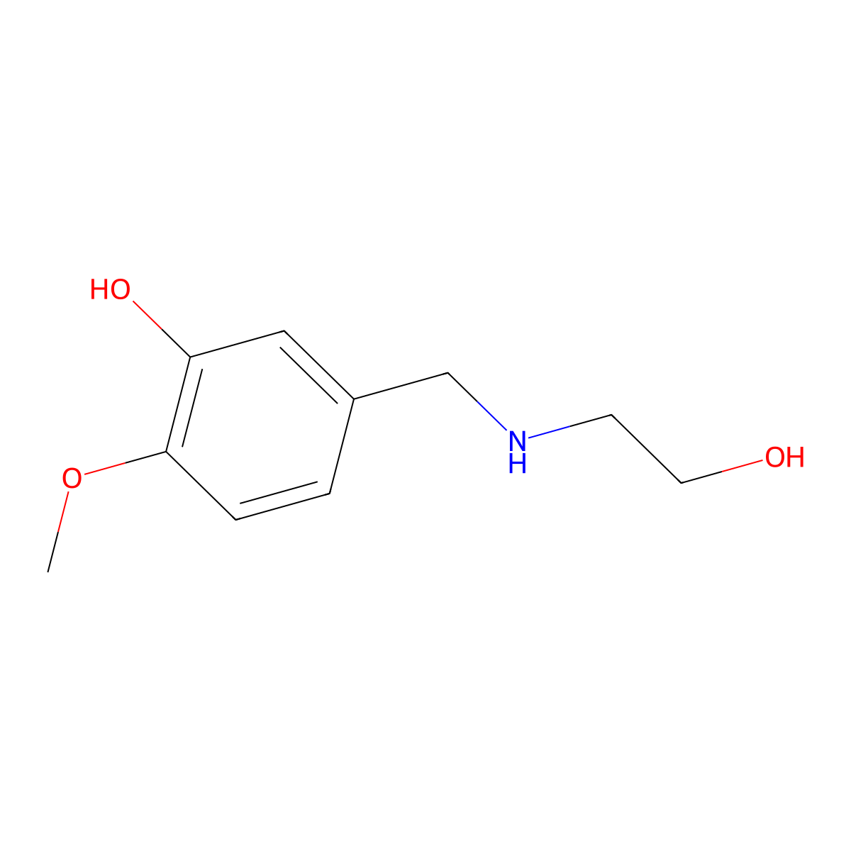 5-{[(2-Hydroxyethyl)amino]methyl}-2-methoxyphenol molecular structure, CAS 500357-11-9
