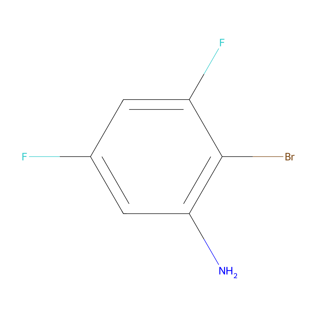 2-Bromo-3,5-difluoroaniline molecular structure, CAS 500357-40-4