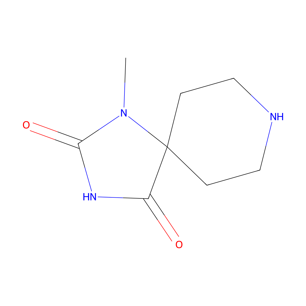 1-Methyl-1,3,8-triazaspiro[4.5]decane-2,4-dione molecular structure, CAS 500360-82-7