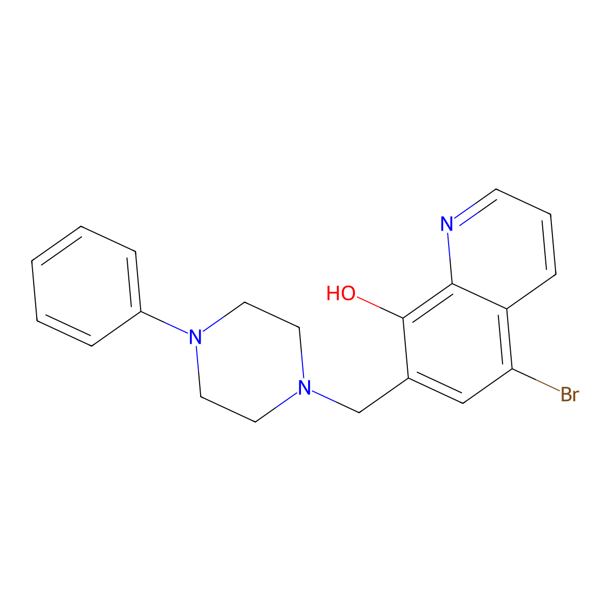 5-Bromo-7-[(4-phenylpiperazin-1-yl)methyl]quinolin-8-ol molecular structure, CAS 500363-62-2