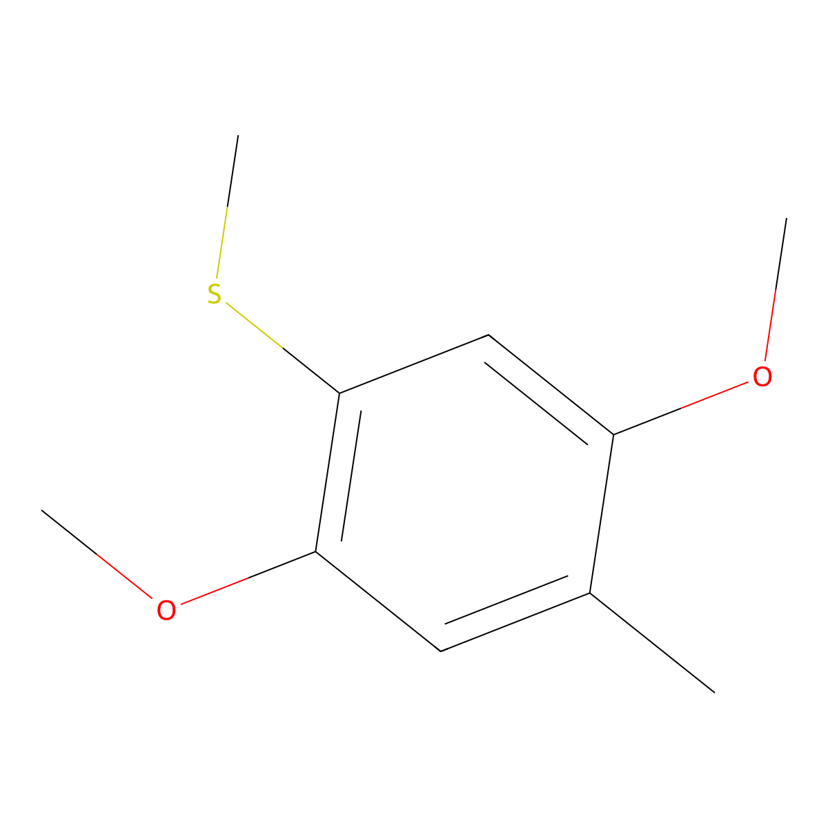 (2,5-Dimethoxy-4-methylphenyl)(methyl)sulfane molecular structure, CAS 500364-96-5