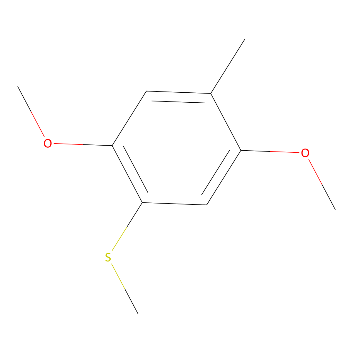 (2,5-Dimethoxy-4-methylphenyl)(methyl)sulfane molecular structure, CAS 500364-96-5