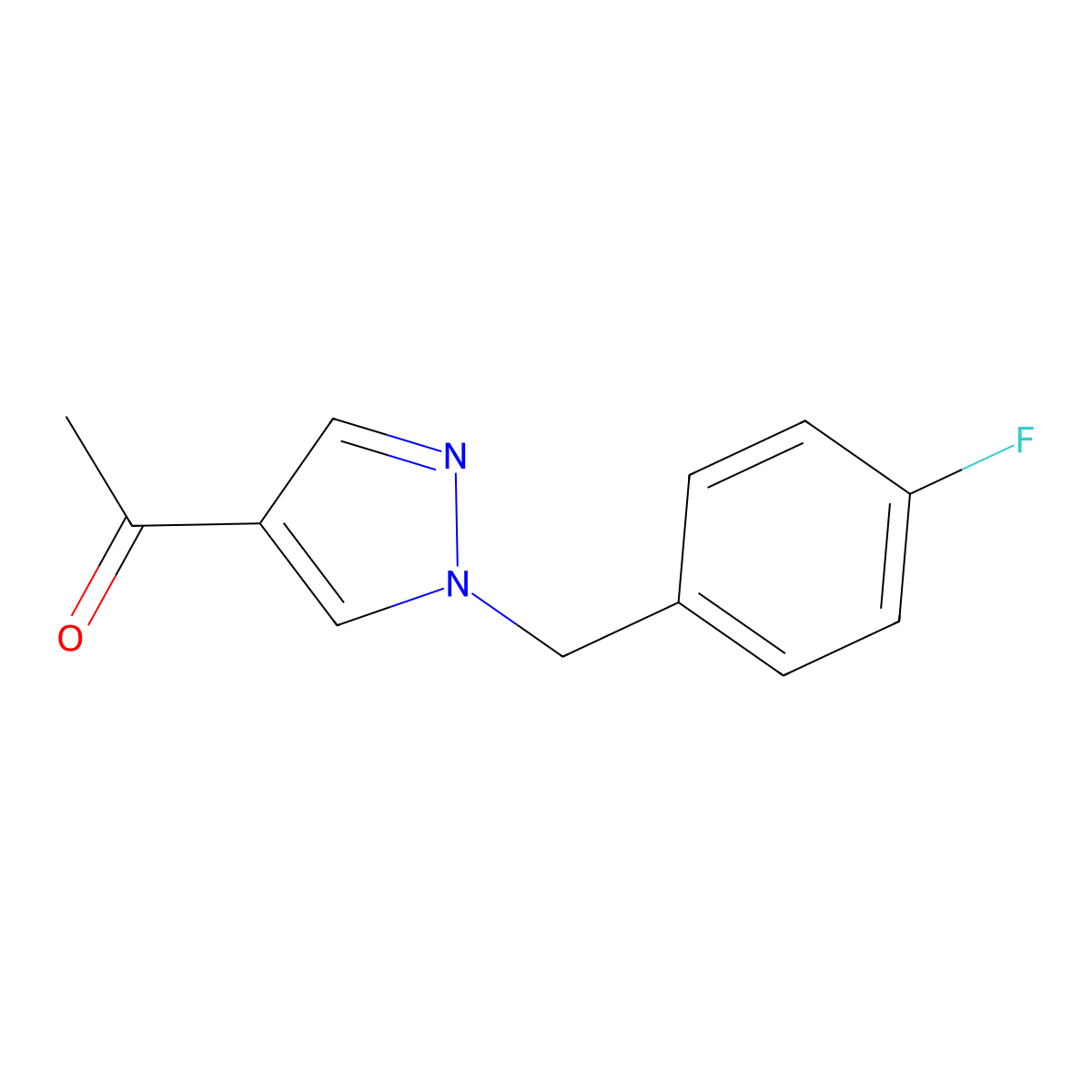 1-{1-[(4-fluorophenyl)methyl]-1H-pyrazol-4-yl}ethan-1-one molecular structure, CAS 500367-17-9
