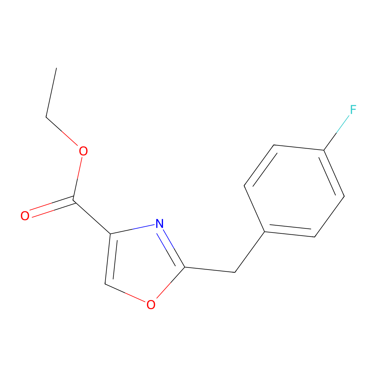 Ethyl 2-(4-Fluorobenzyl)oxazole-4-carboxylate molecular structure, CAS 500367-20-4