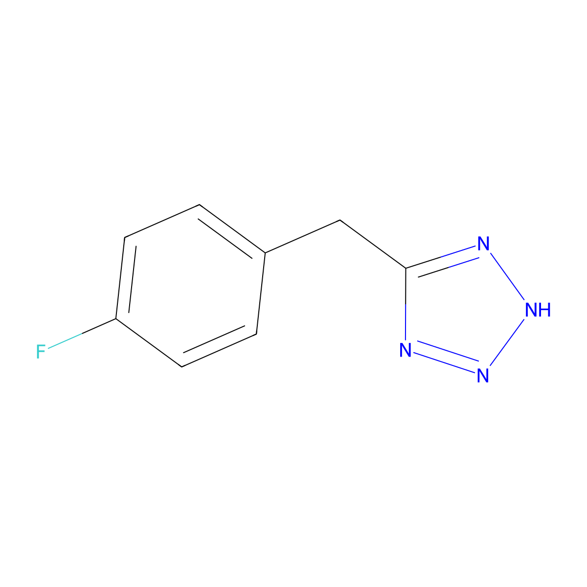 5-(4-fluorobenzyl)-2H-tetrazole molecular structure, CAS 500370-52-5