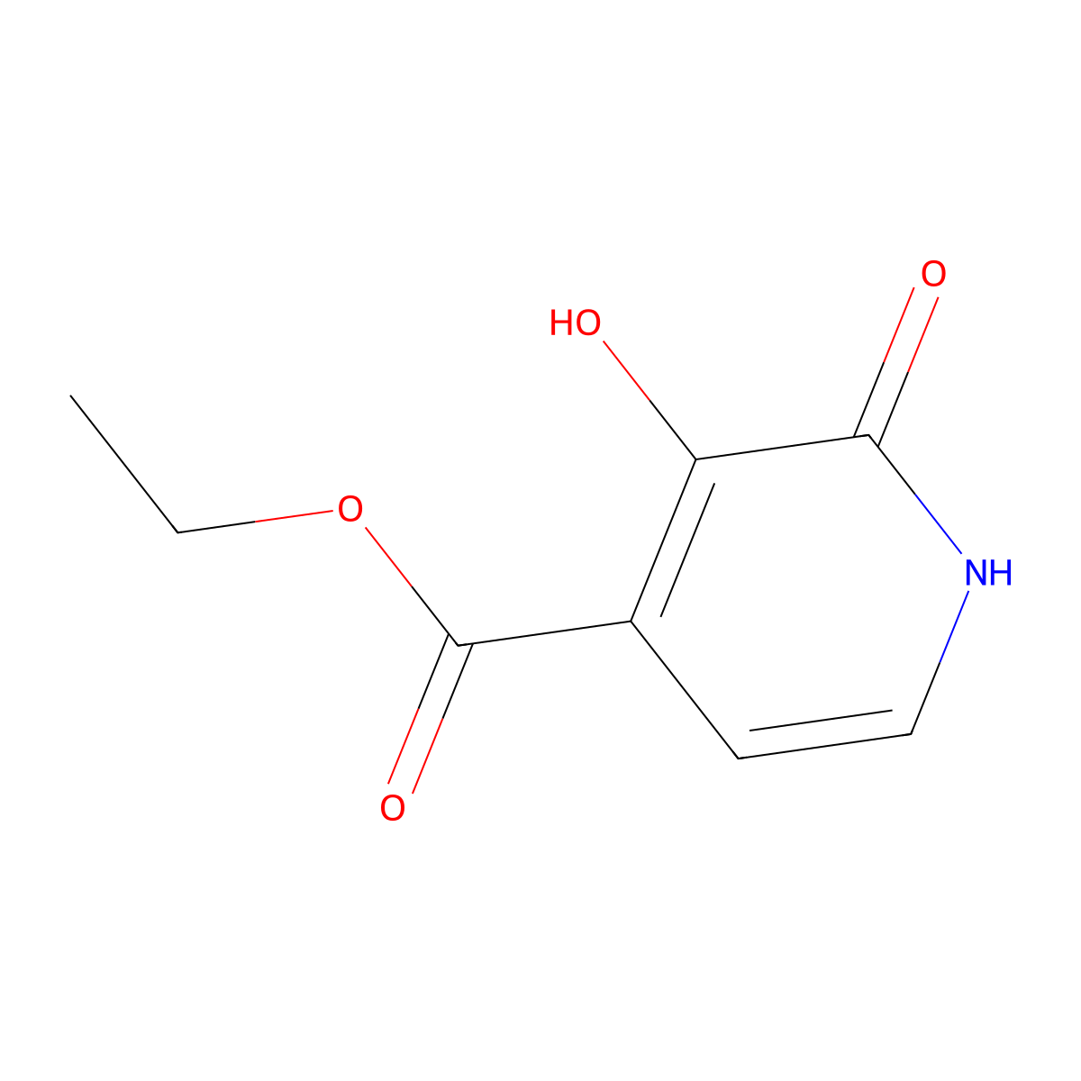 Ethyl 3-hydroxy-2-oxo-1,2-dihydropyridine-4-carboxylate molecular structure, CAS 500372-11-2