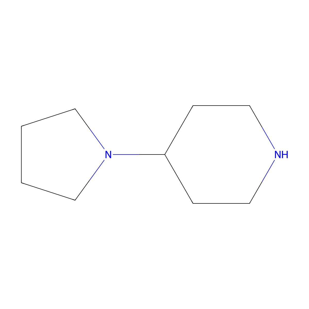 4-(1-Pyrrolidinyl)piperidine molecular structure, CAS 5004-07-9