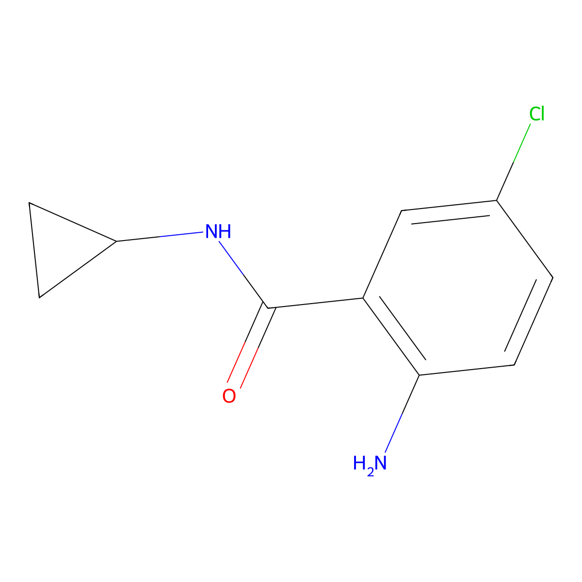 2-amino-5-chloro-N-cyclopropylbenzamide molecular structure, CAS 5004-87-5
