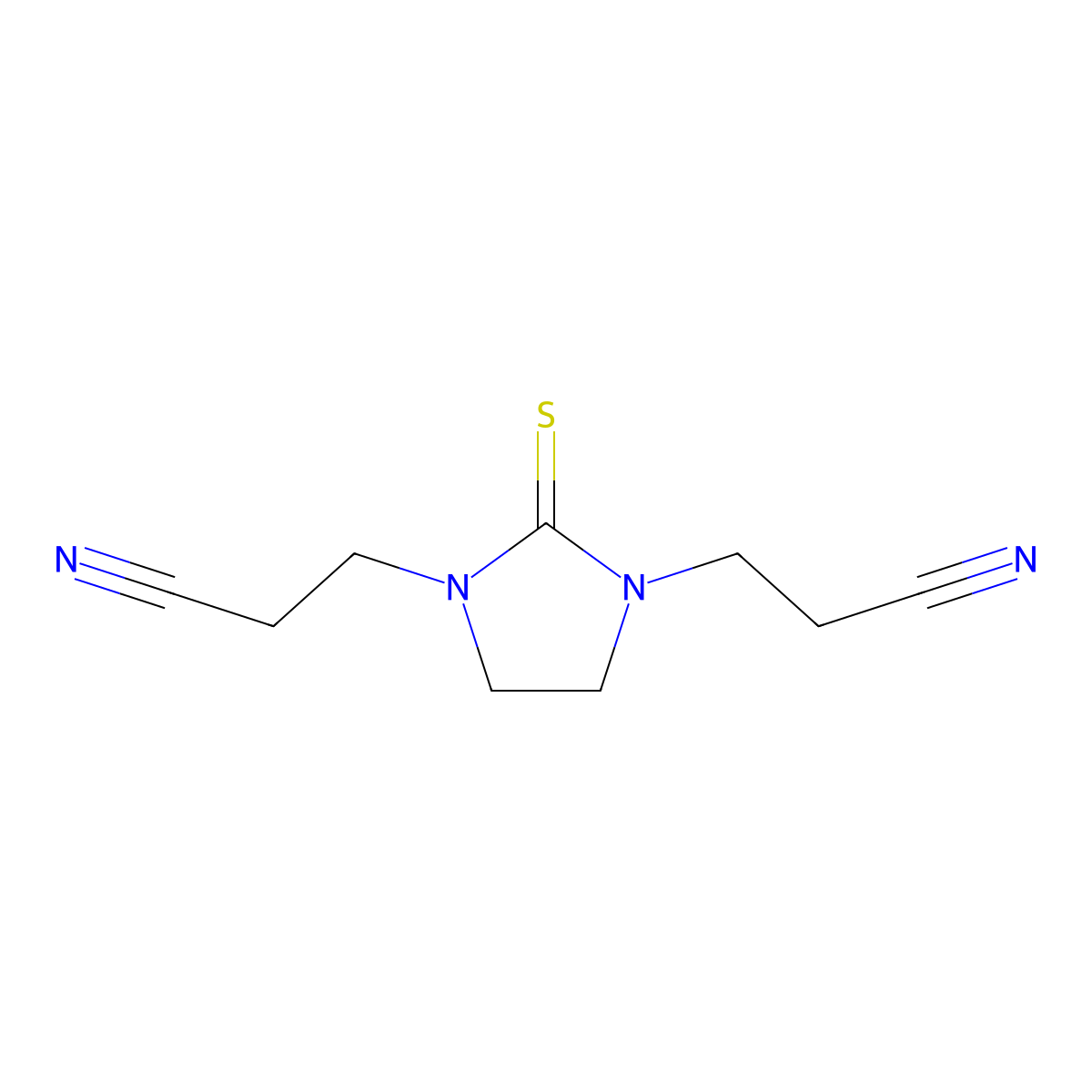 1,3-Imidazolidinedipropanenitrile, 2-thioxo- molecular structure, CAS 5005-04-9
