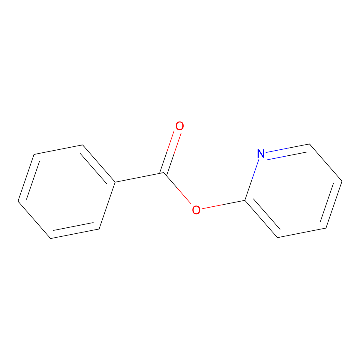 Pyridin-2-yl benzoate molecular structure, CAS 5005-35-6
