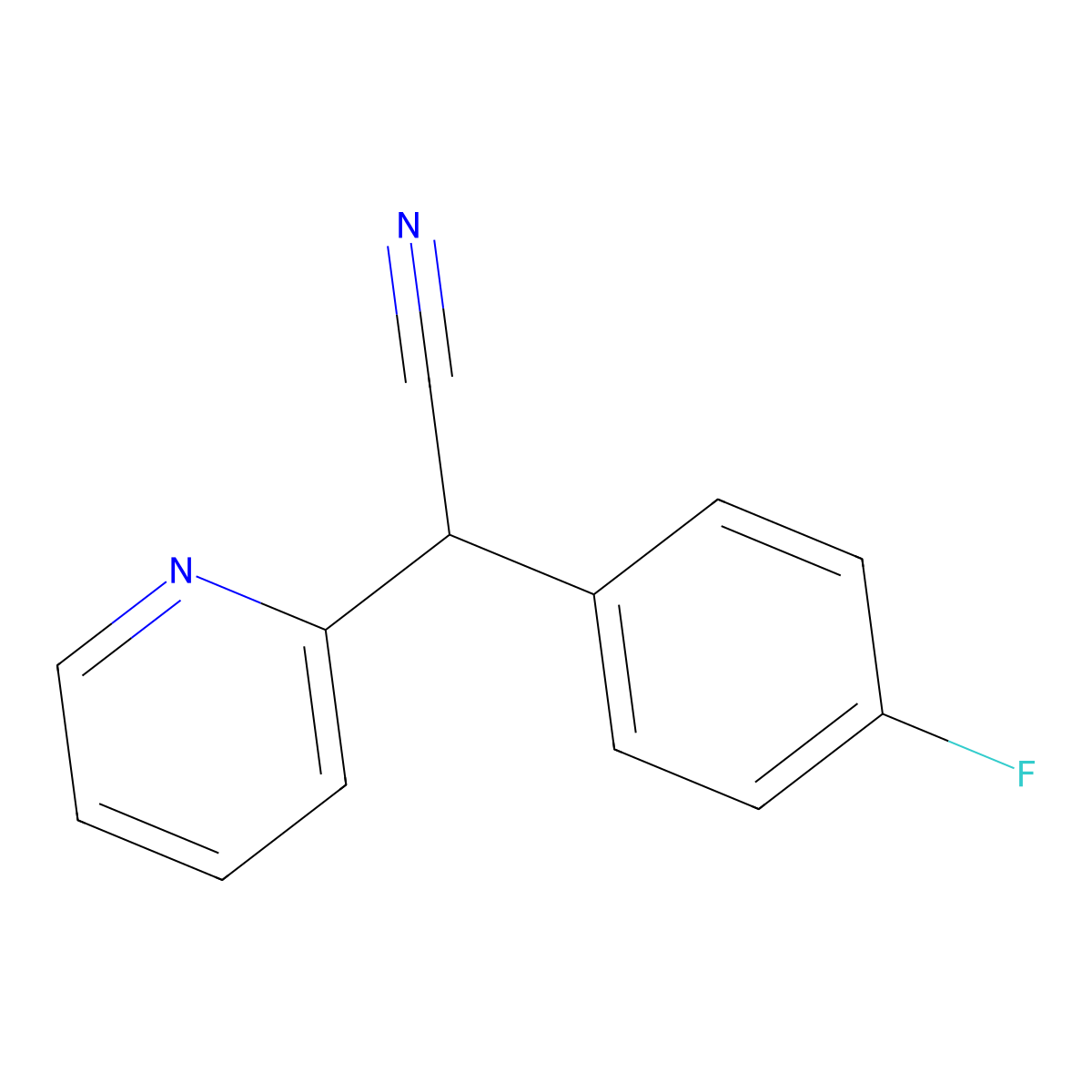 2-(4-Fluorophenyl)-2-(pyridin-2-yl)acetonitrile molecular structure, CAS 5005-42-5