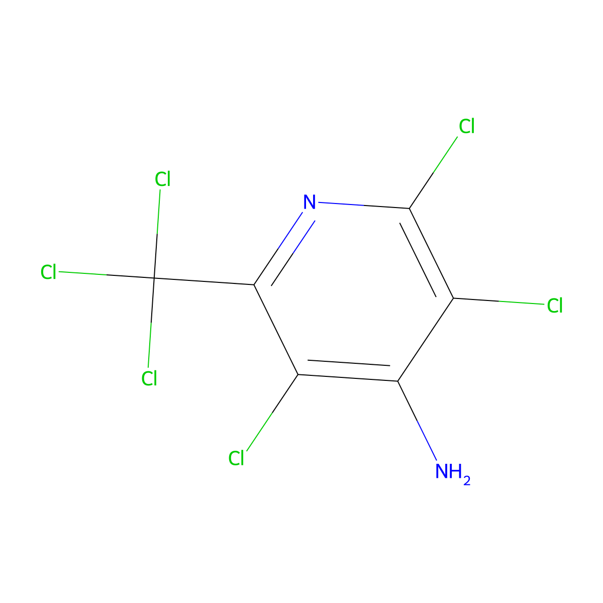 4-Amino-3,5,6-trichloro-2-(trichloromethyl)pyridine molecular structure, CAS 5005-62-9