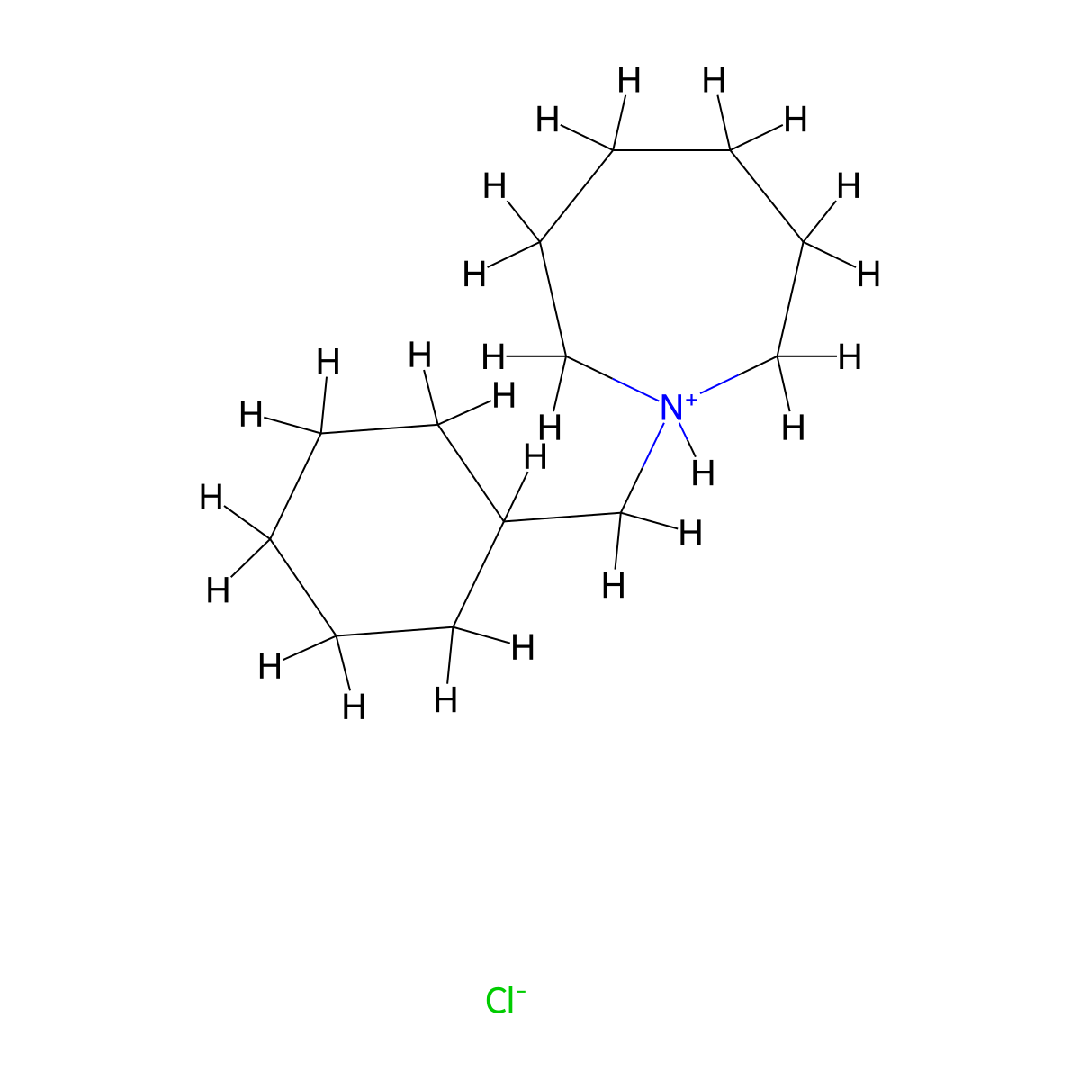 1H-Azepine, hexahydro-1-(cyclohexylmethyl)-, hydrochloride molecular structure, CAS 5005-81-2