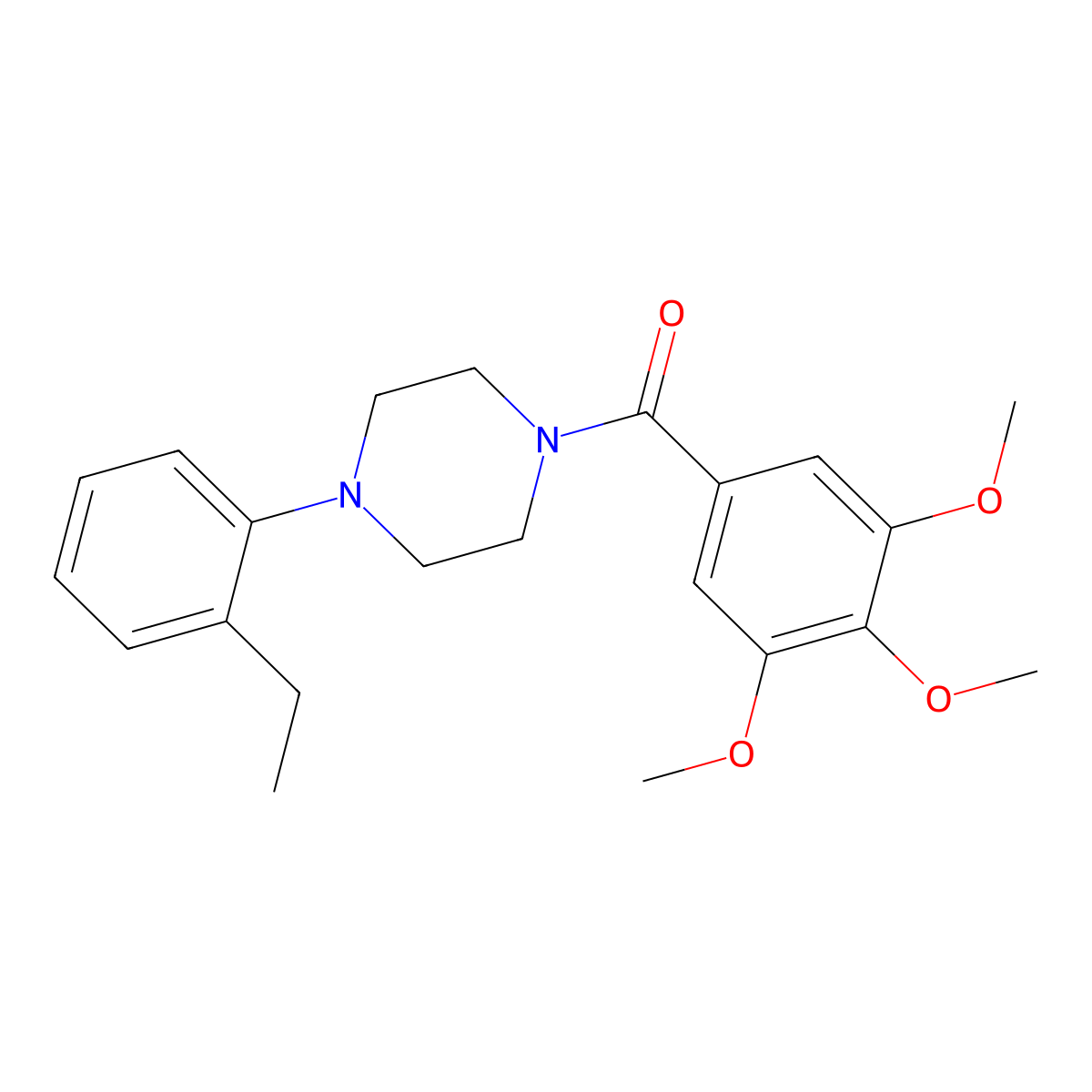 1-(2-Ethylphenyl)-4-(3,4,5-trimethoxybenzoyl)piperazine molecular structure, CAS 500532-47-8