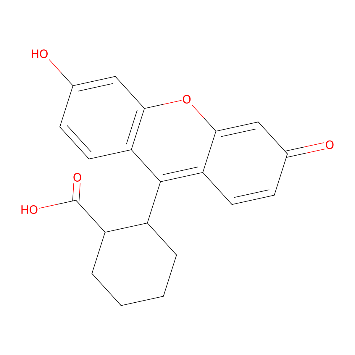 2-(6-Hydroxy-3-oxo-3H-xanthen-9-YL)-cyclohexanecarboxylic acid molecular structure, CAS 500533-92-6