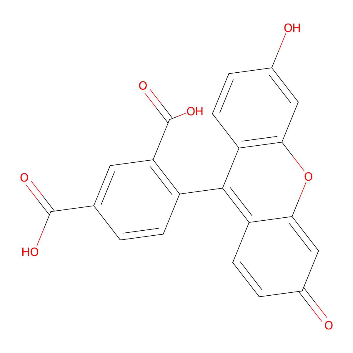 4-(3-Hydroxy-6-oxoxanthen-9-yl)benzene-1,3-dicarboxylic acid molecular structure, CAS 500533-95-9