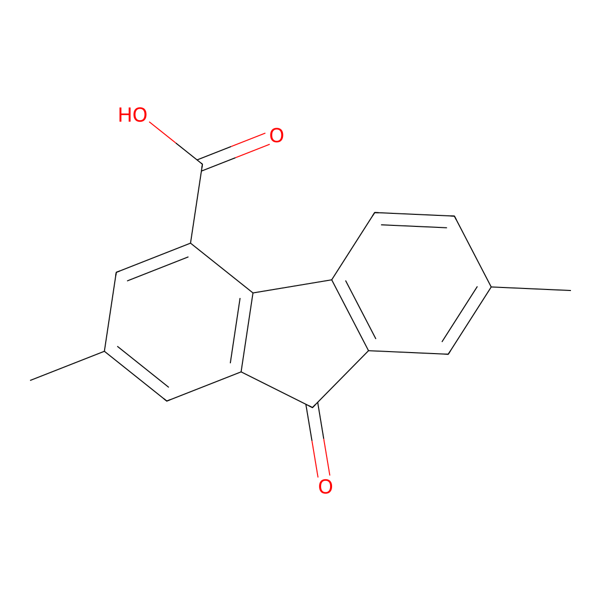 2,7-Dimethyl-9-oxo-9h-fluorene-4-carboxylic acid molecular structure, CAS 500536-41-4