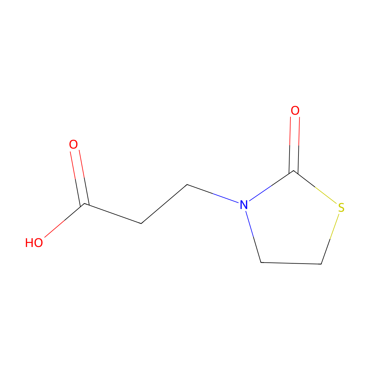 3-(2-Oxo-1,3-thiazolidin-3-yl)propanoic acid molecular structure, CAS 500541-40-2