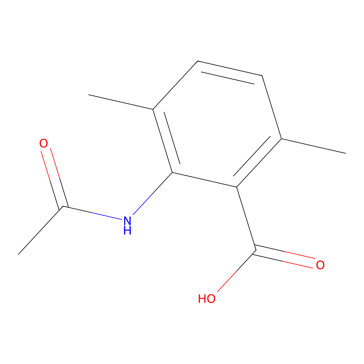 2-Acetamido-3,6-dimethylbenzoic acid molecular structure, CAS 500546-26-9