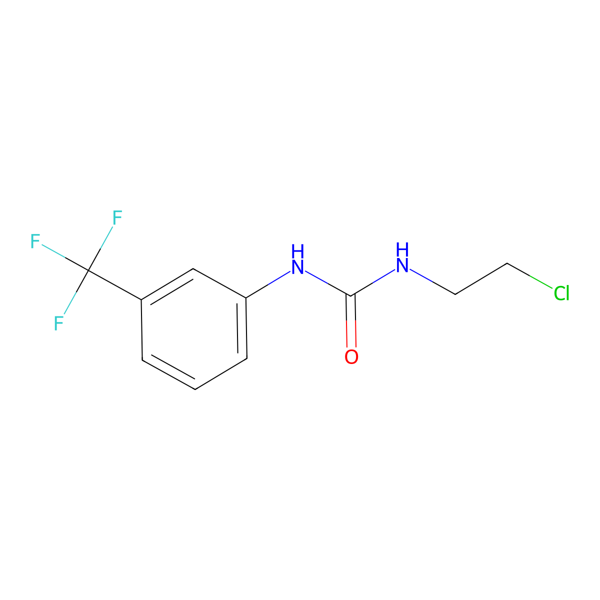 3-(2-Chloroethyl)-1-[3-(trifluoromethyl)phenyl]urea molecular structure, CAS 500546-66-7