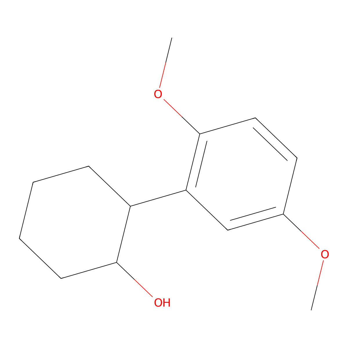 2-(2,5-Dimethoxyphenyl)cyclohexan-1-ol molecular structure, CAS 500554-45-0