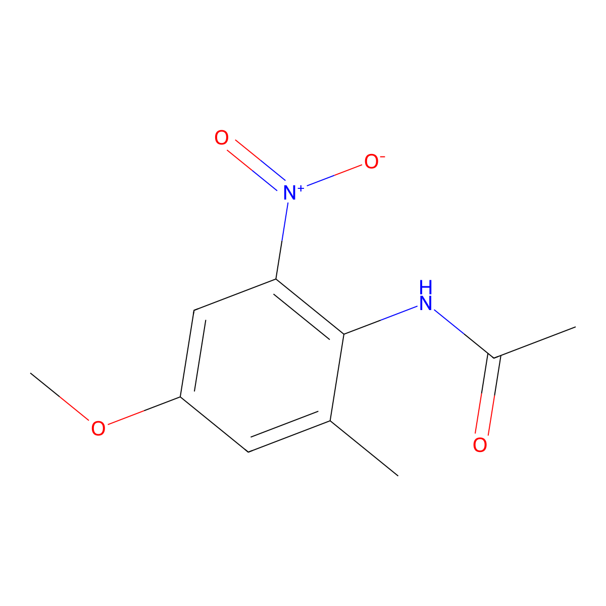 N-(4-methoxy-2-methyl-6-nitrophenyl)acetamide molecular structure, CAS 500562-84-5