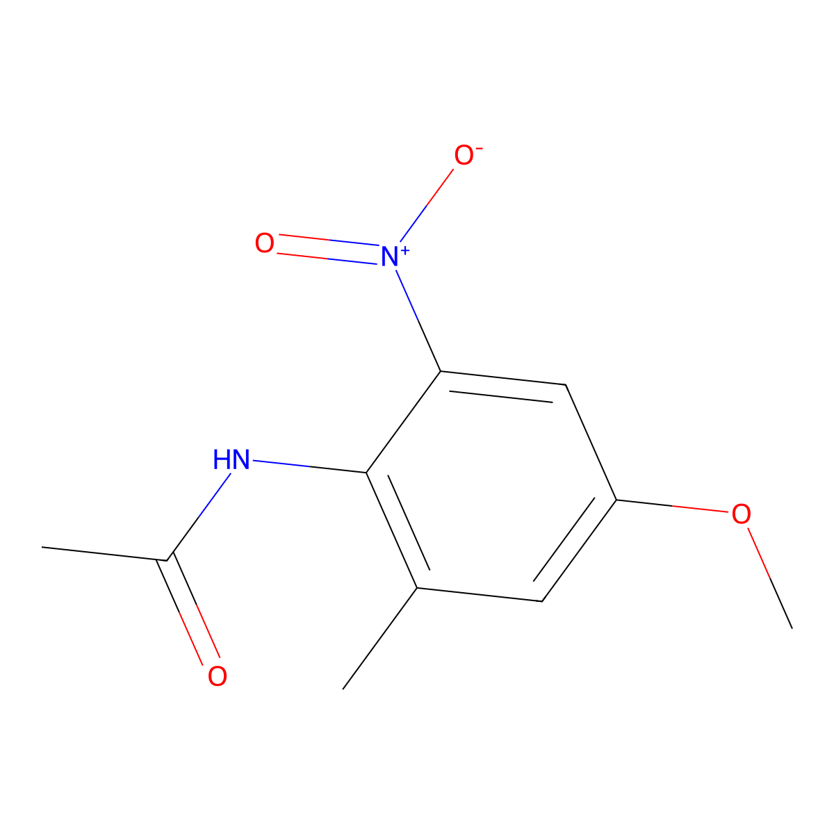 N-(4-methoxy-2-methyl-6-nitrophenyl)acetamide molecular structure, CAS 500562-84-5