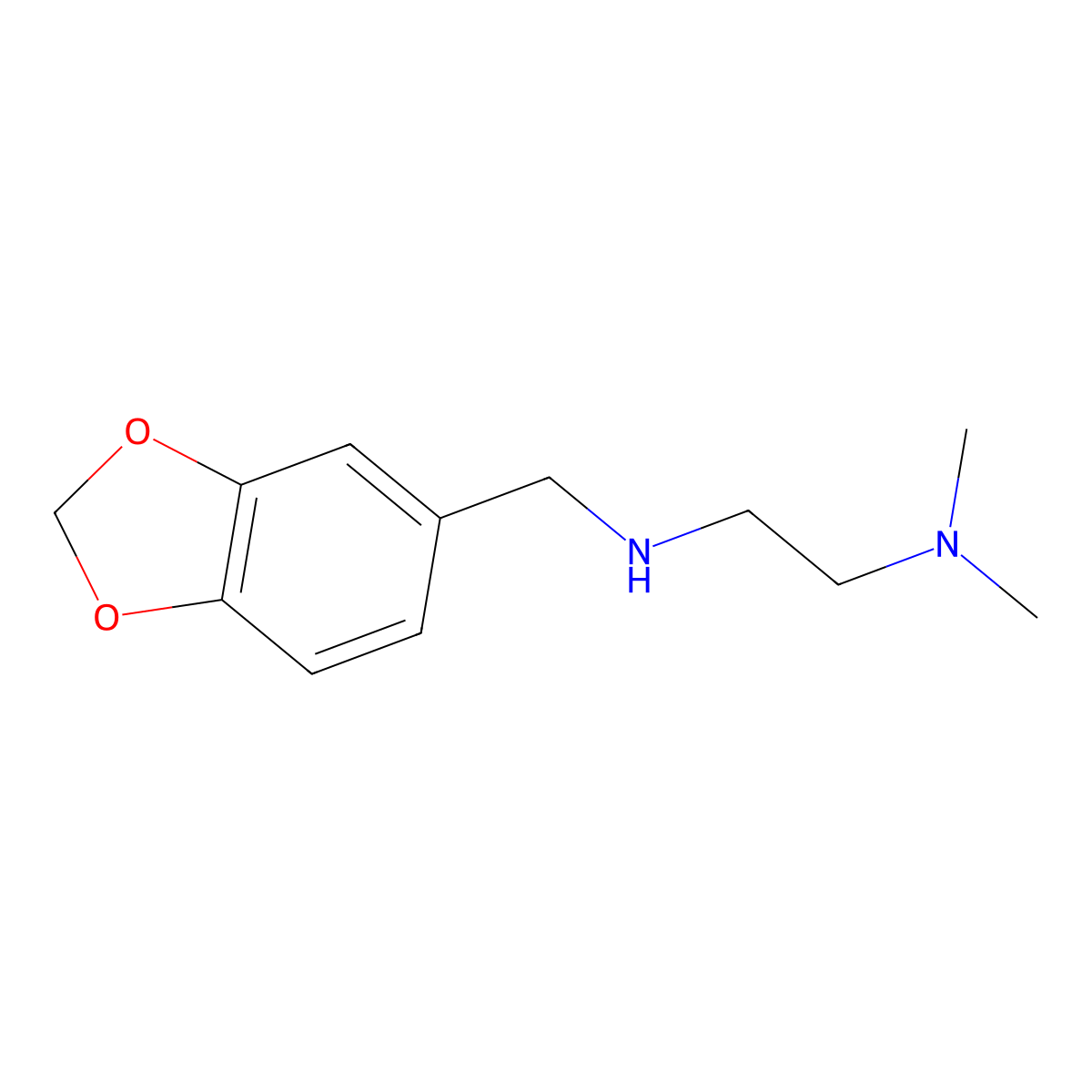 N'-Benzo[1,3]dioxol-5-ylmethyl-N,N-dimethyl-ethane-1,2-diamine molecular structure, CAS 500566-88-1