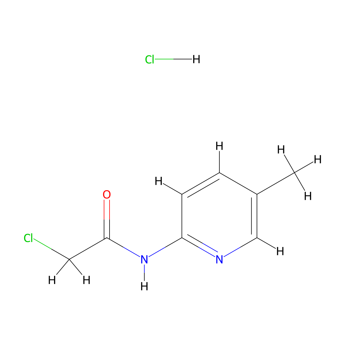 2-Chloro-n-(5-methylpyridin-2-yl)acetamide hydrochloride molecular structure, CAS 500571-38-0