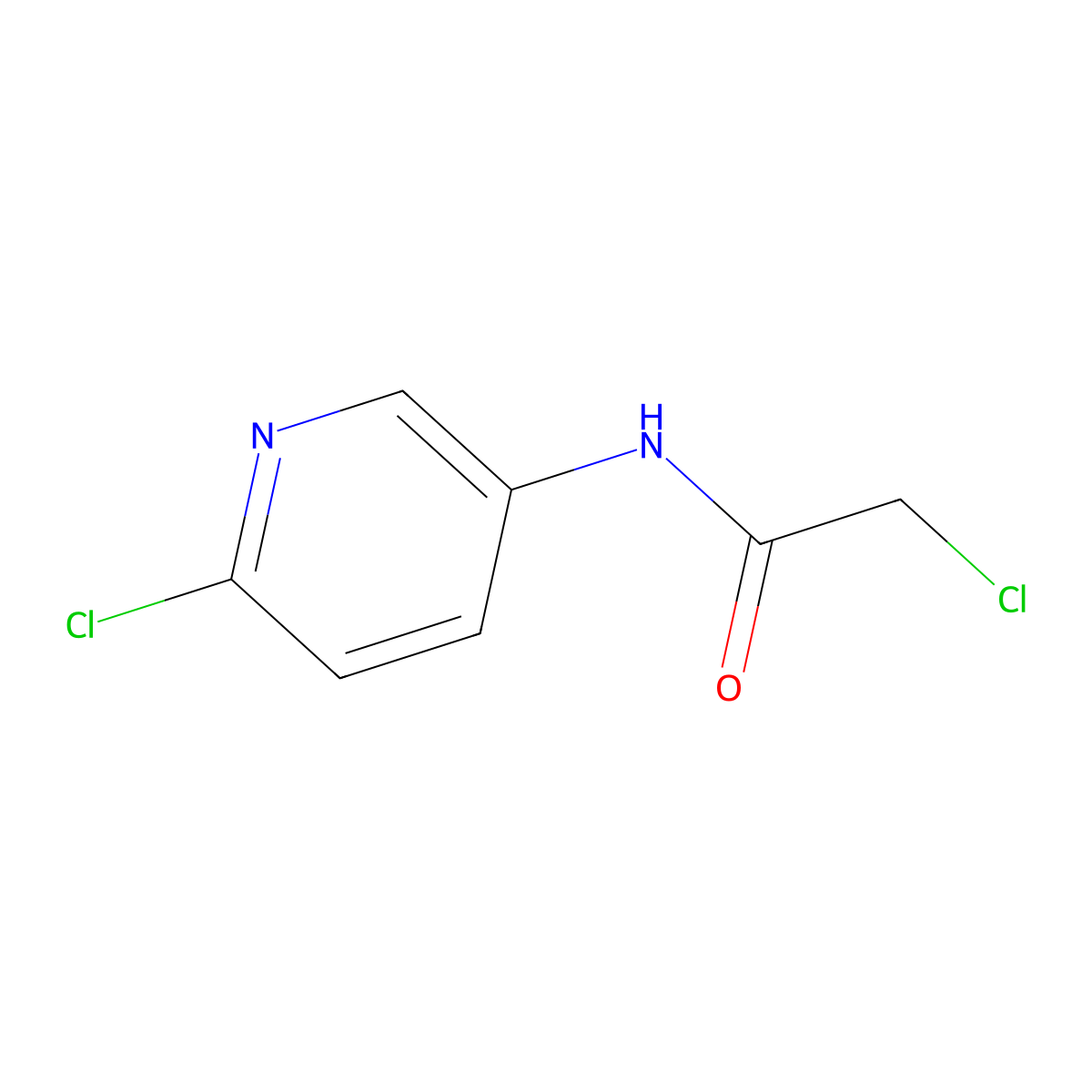 2-chloro-N-(6-chloropyridin-3-yl)acetamide molecular structure, CAS 500571-60-8