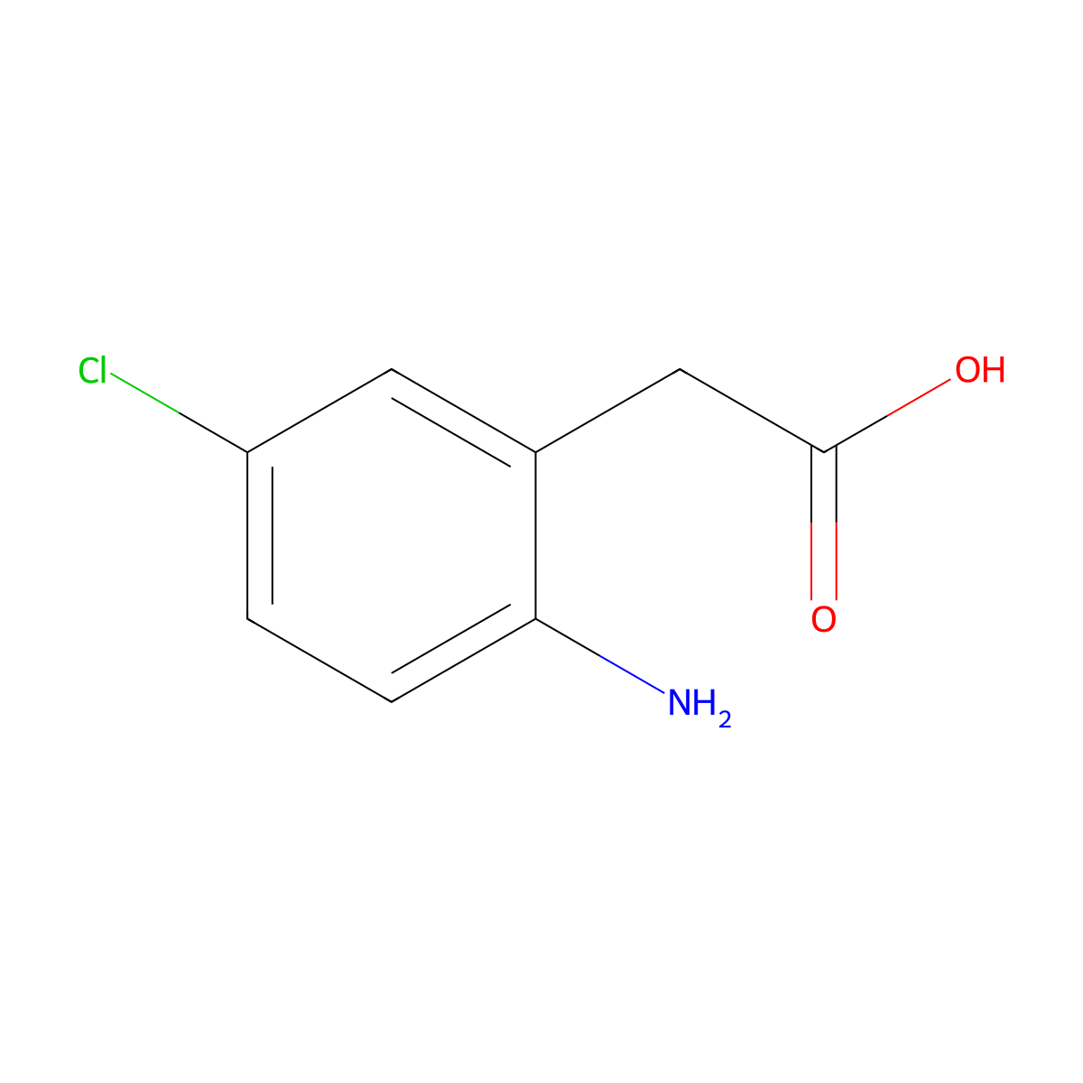 2-(2-Amino-5-chlorophenyl)acetic acid molecular structure, CAS 500572-08-7