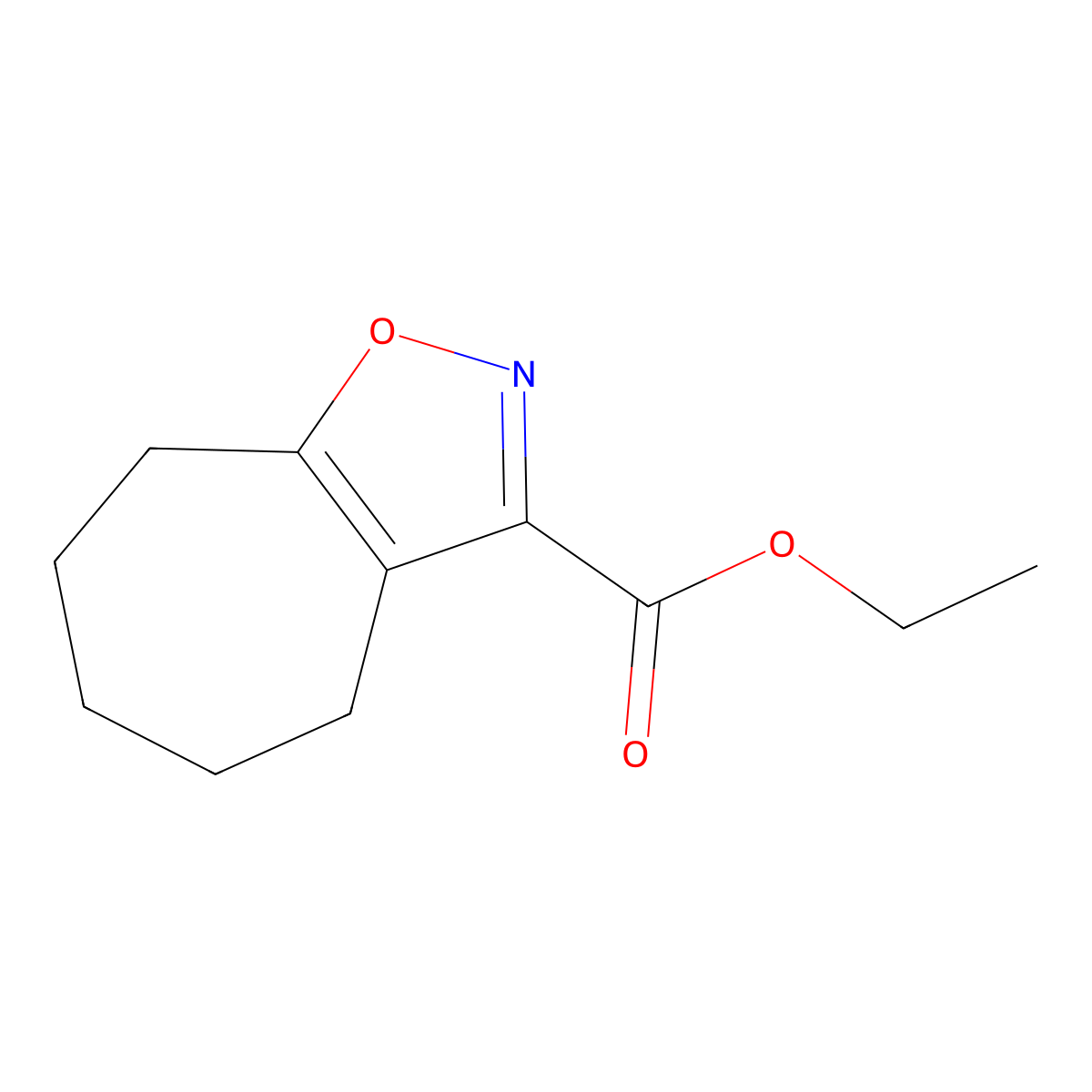Ethyl 5,6,7,8-tetrahydro-4H-cyclohepta[D]isoxazole-3-carboxylate molecular structure, CAS 500576-41-0
