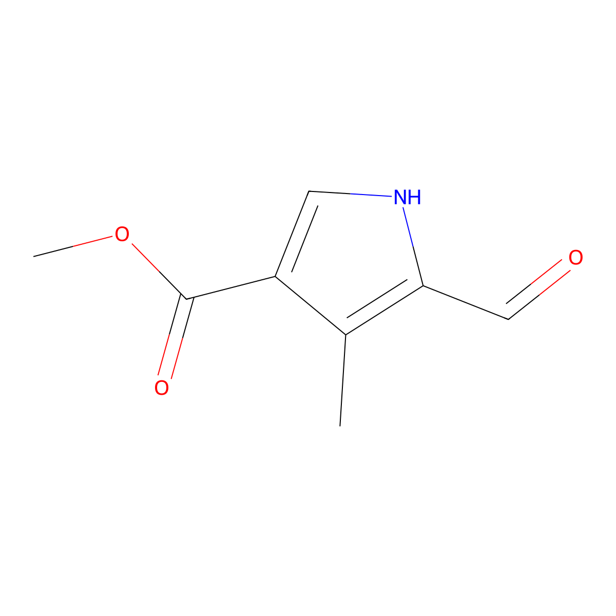 methyl 5-formyl-4-methyl-1H-pyrrole-3-carboxylate molecular structure, CAS 500576-64-7