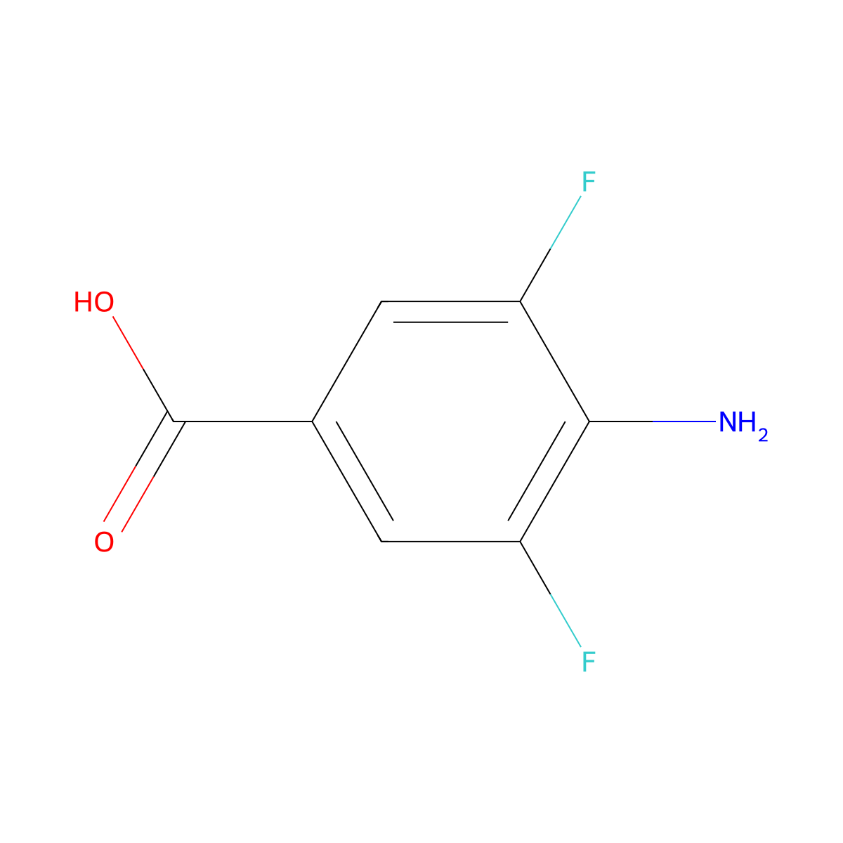 4-Amino-3,5-difluorobenzoic acid molecular structure, CAS 500577-99-1