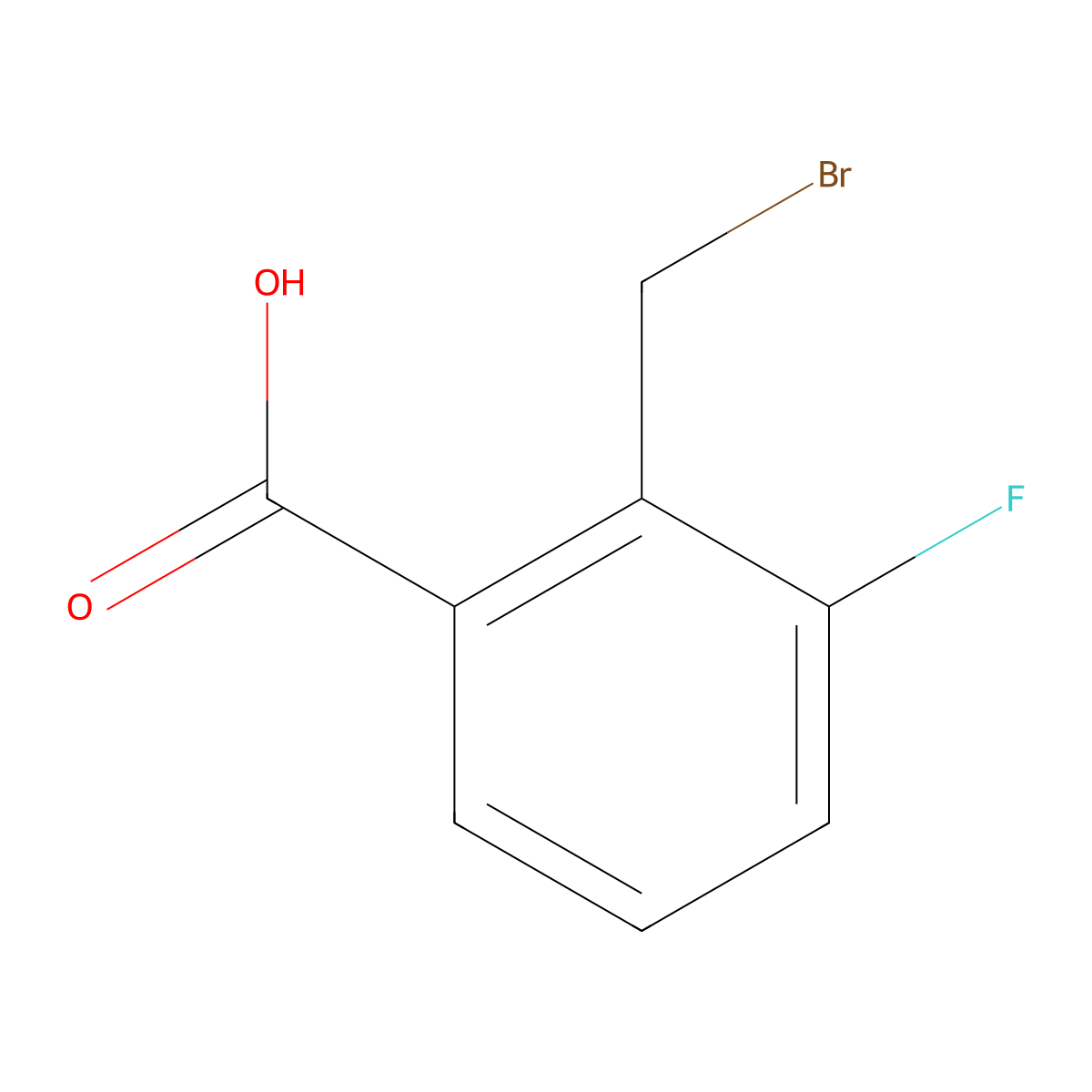 2-(Bromomethyl)-3-fluorobenzoic acid molecular structure, CAS 500578-32-5