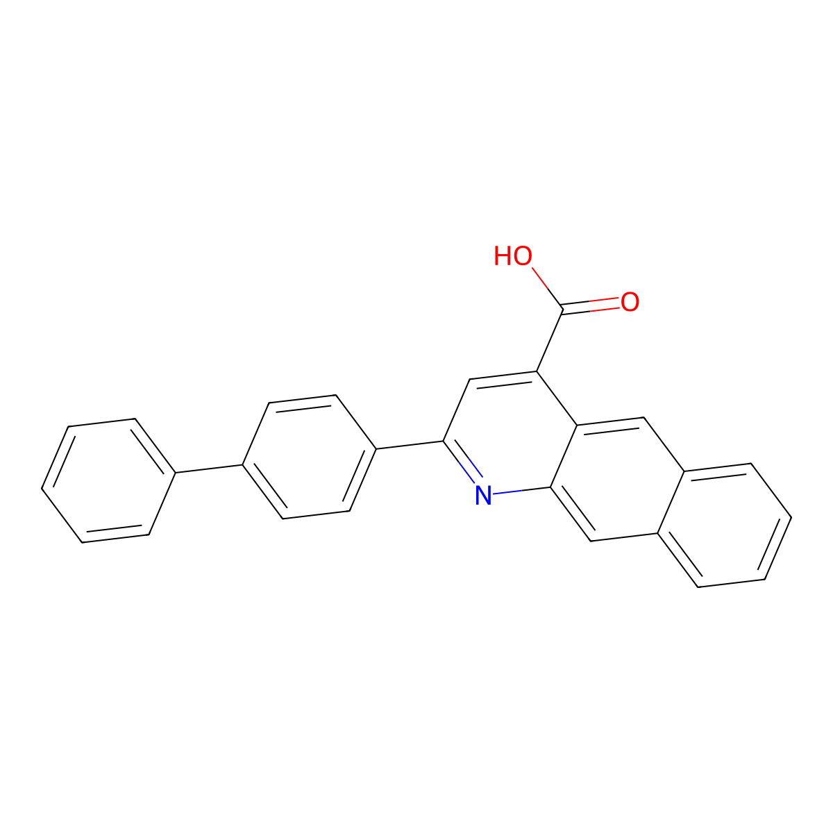 2-[1,1'-Biphenyl]-4-ylbenzo[g]quinoline-4-carboxylic acid molecular structure, CAS 500579-00-0