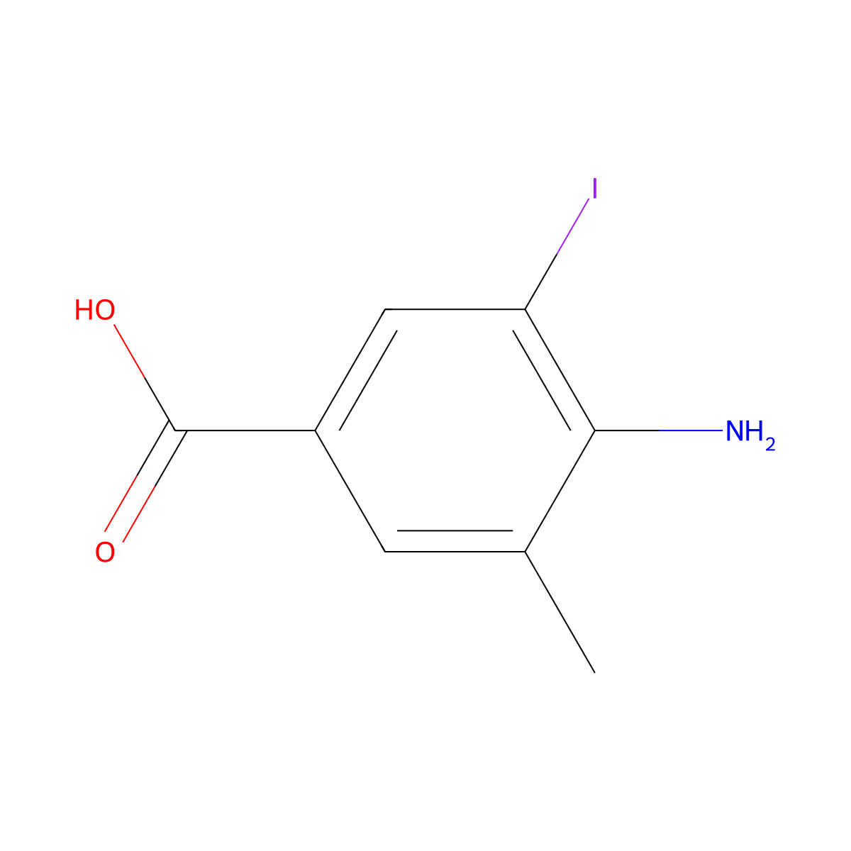 4-Amino-3-iodo-5-methylbenzoic acid molecular structure, CAS 500579-30-6