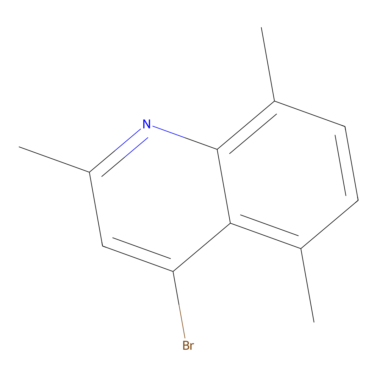 4-Bromo-2,5,8-trimethylquinoline molecular structure, CAS 500579-50-0
