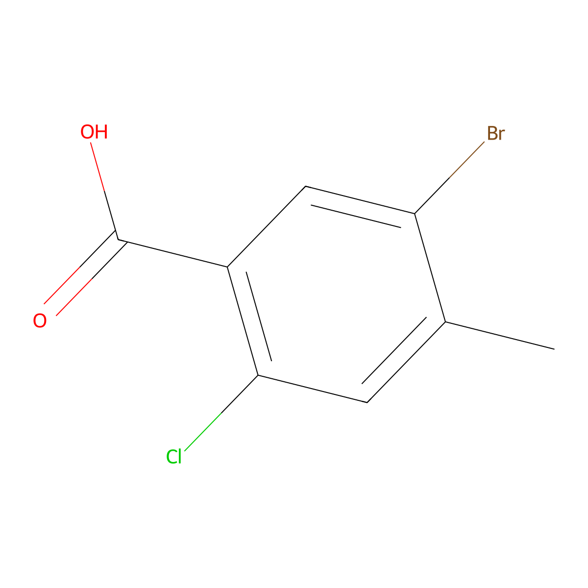 5-Bromo-2-chloro-4-methylbenzoic acid molecular structure, CAS 500579-62-4