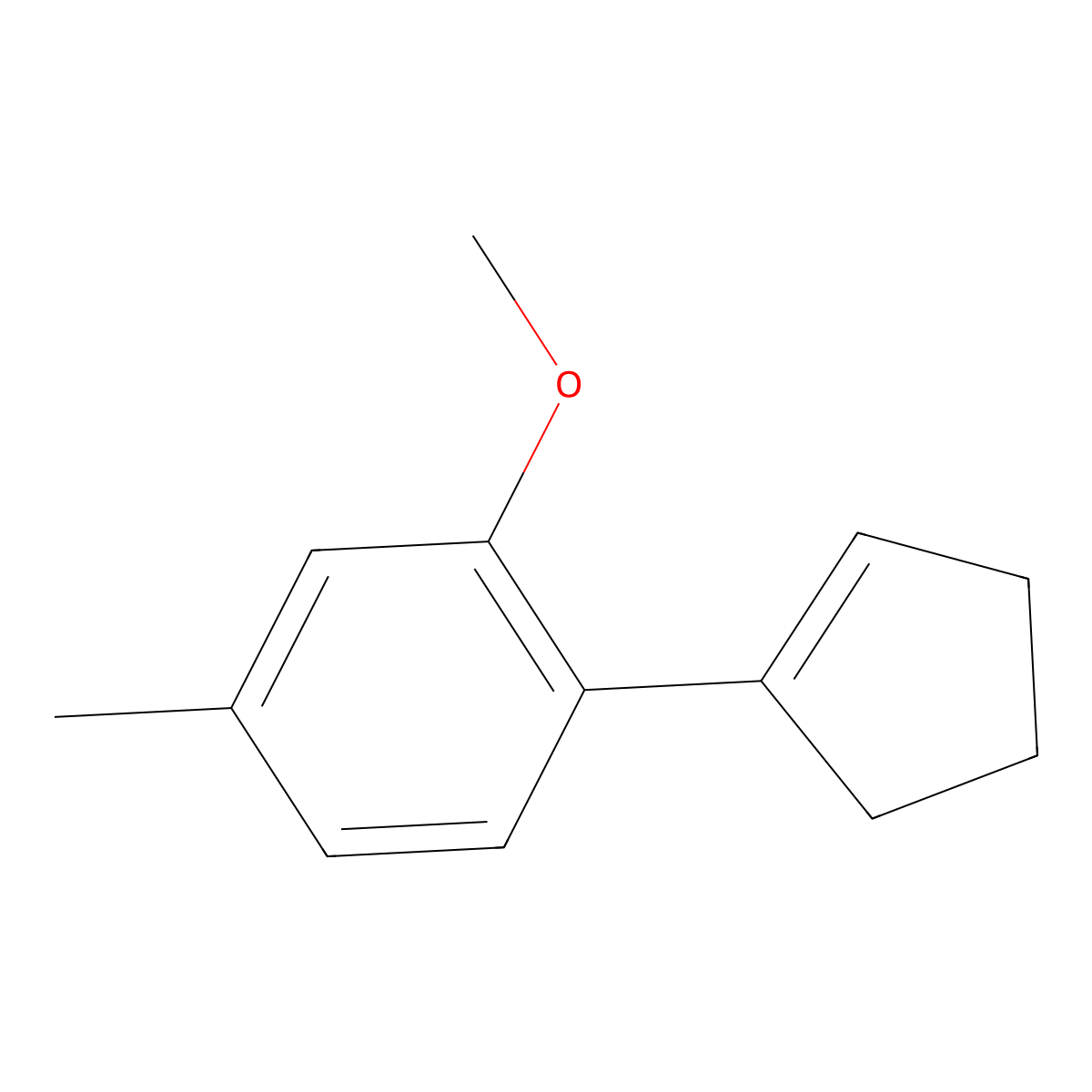 1-(1-Cyclopenten-1-yl)-2-methoxy-4-methylbenzene molecular structure, CAS 500585-21-7