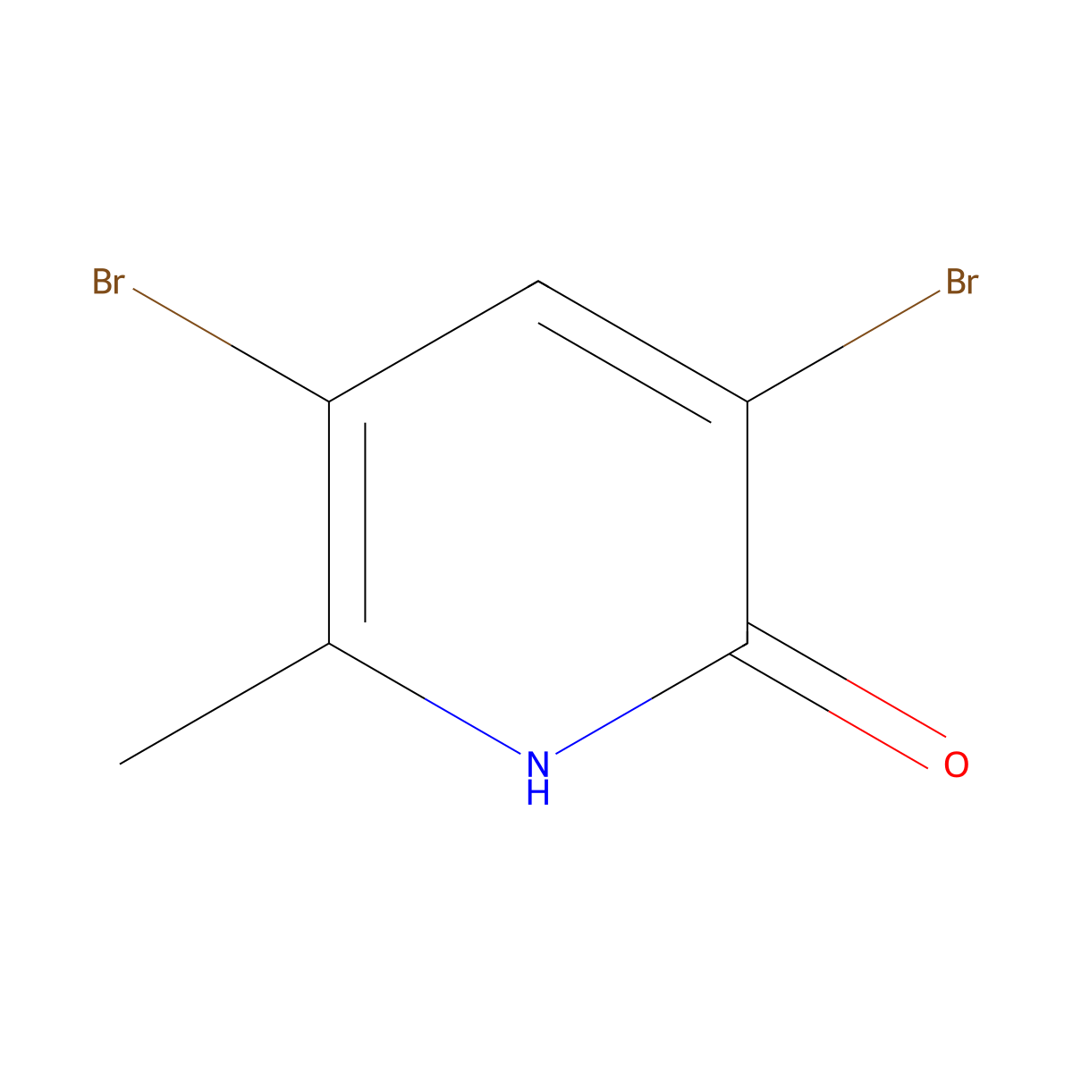 3,5-Dibromo-6-methylpyridin-2-ol molecular structure, CAS 500587-45-1