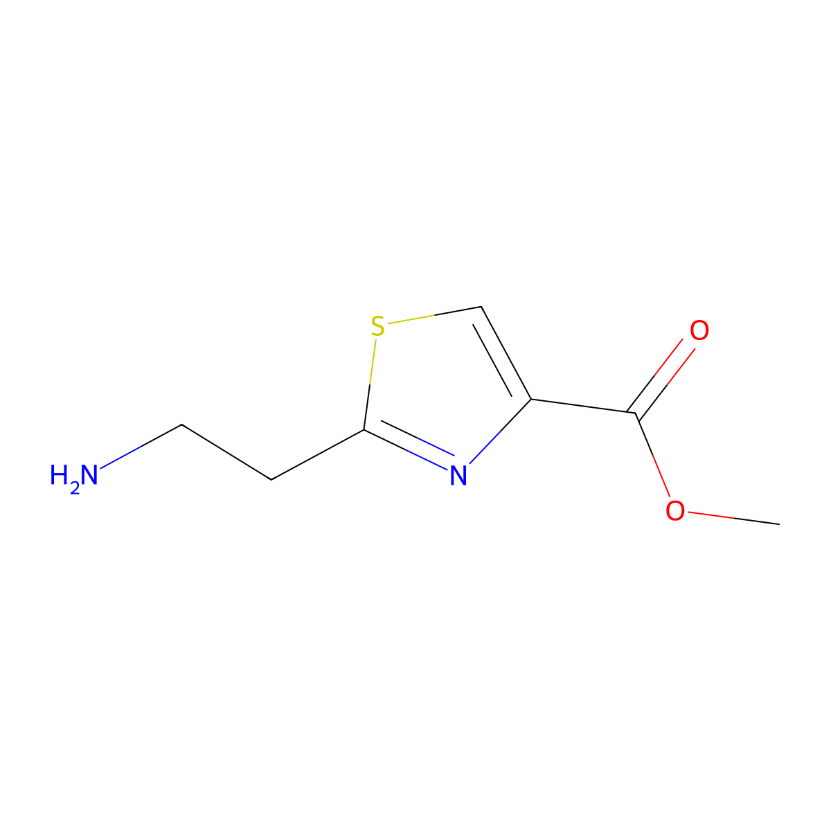 Methyl 2-(2-aminoethyl)-1,3-thiazole-4-carboxylate molecular structure, CAS 500589-14-0