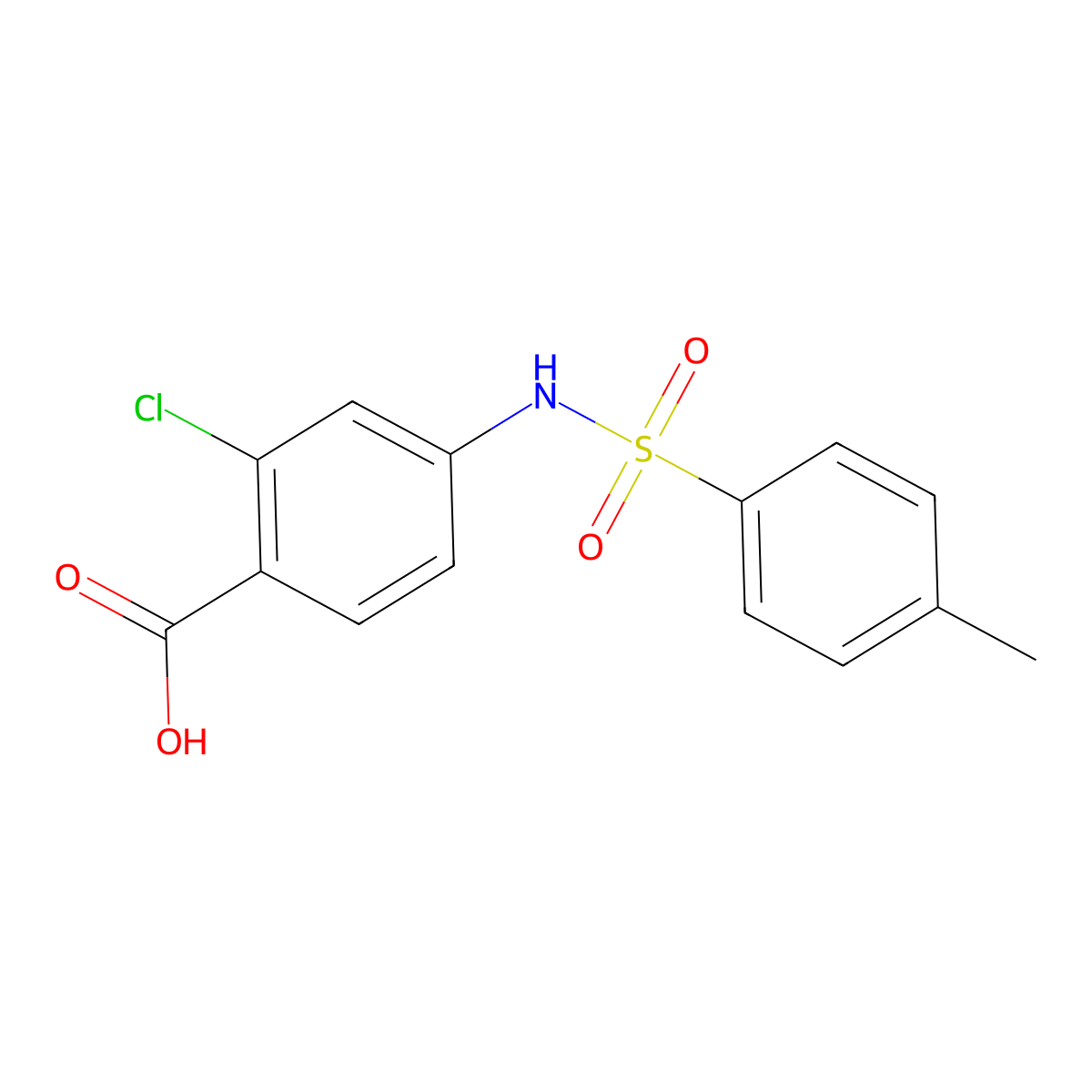 2-Chloro-4-{[(4-methylphenyl)sulfonyl]amino}benzoic acid molecular structure, CAS 500590-48-7