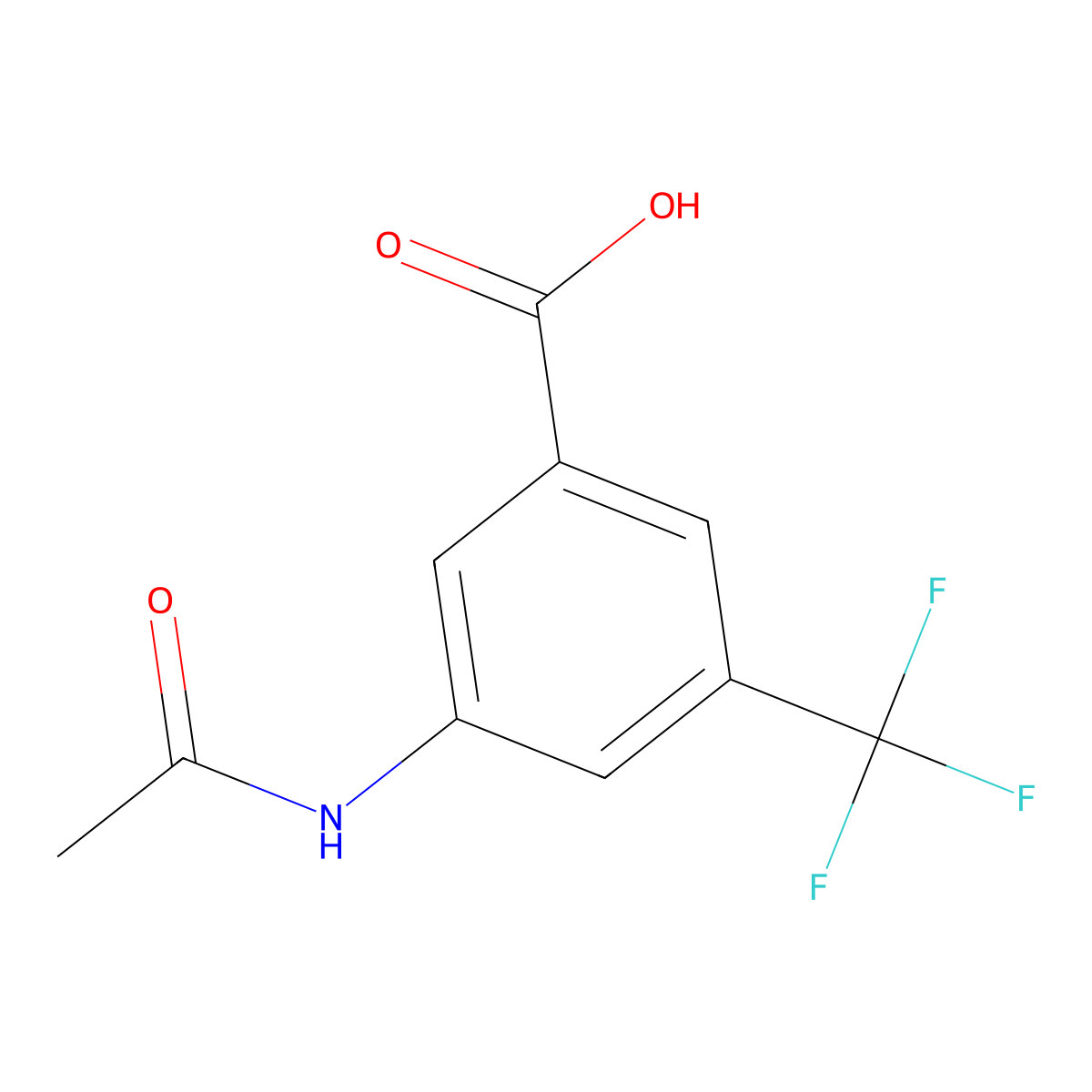 3-Acetamido-5-(trifluoromethyl)benzoic acid molecular structure, CAS 500590-51-2
