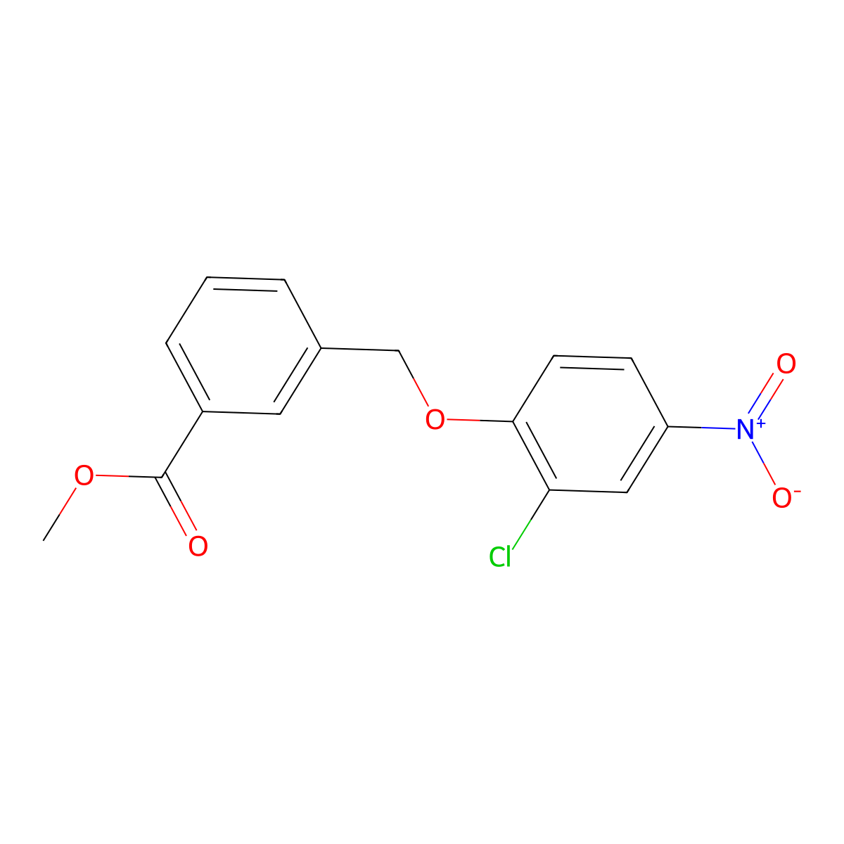 Methyl 3-[(2-chloro-4-nitrophenoxy)methyl]benzoate molecular structure, CAS 500594-68-3