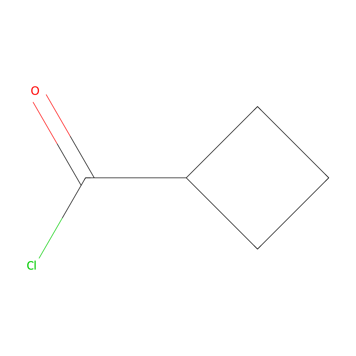 Cyclobutanecarbonyl chloride molecular structure, CAS 5006-22-4