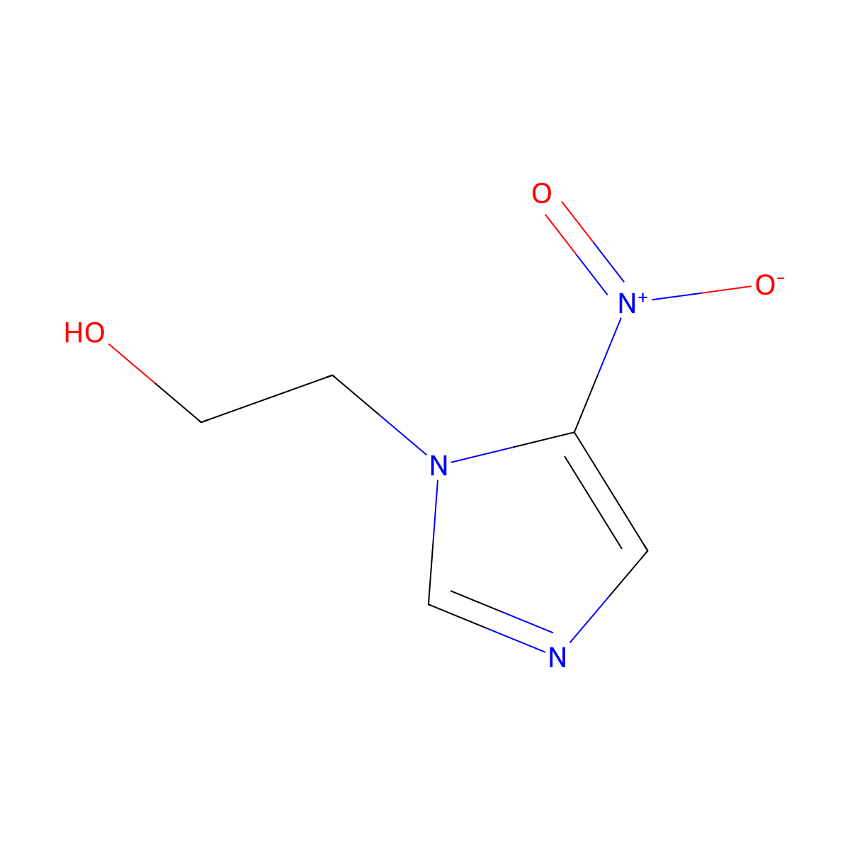 2-(5-Nitro-1H-imidazol-1-yl)ethanol molecular structure, CAS 5006-68-8