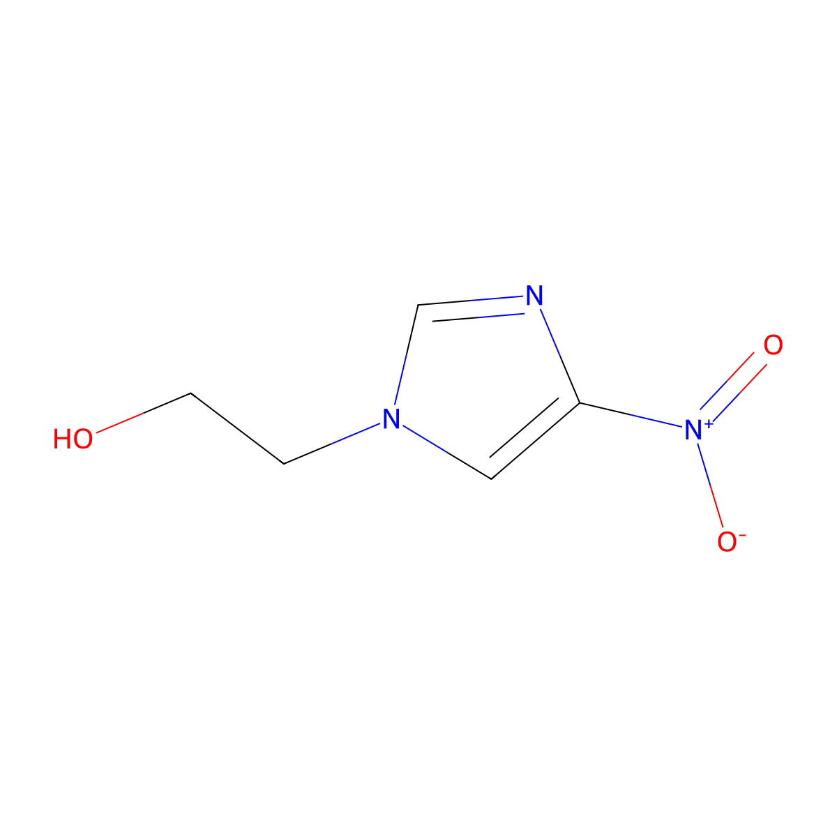 2-(4-nitro-1H-imidazol-1-yl)ethan-1-ol molecular structure, CAS 5006-69-9