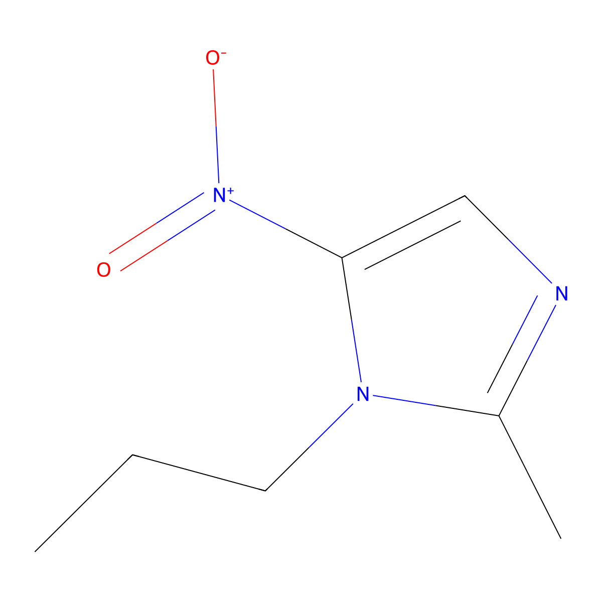 2-methyl-5-nitro-1-propyl-1H-imidazole molecular structure, CAS 5006-72-4